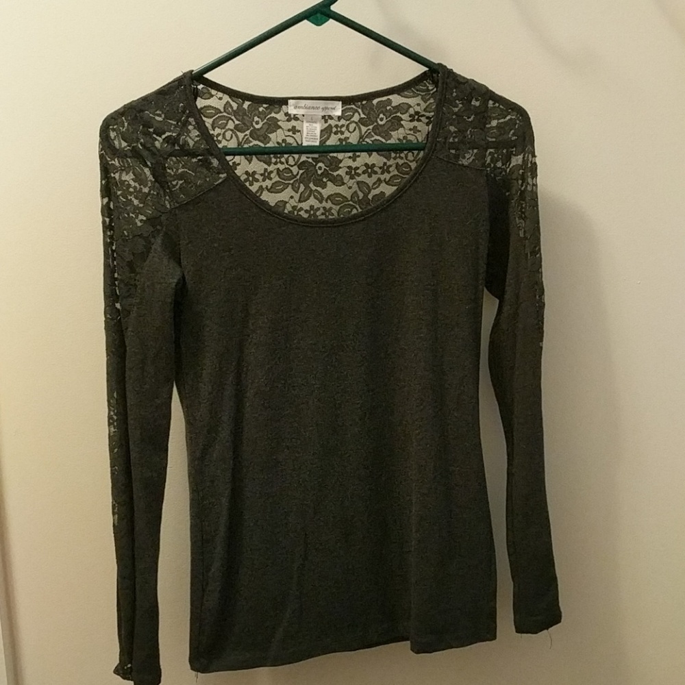 Ambiance Apparel Fall Lacy Top